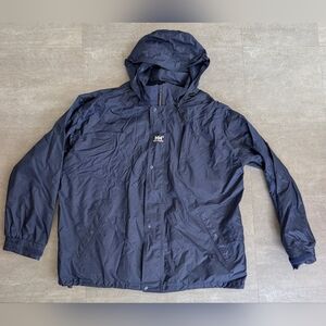 Helly Hansen Tech Navy Blue Waterproof Hooded Jacket Lightweight Size XL